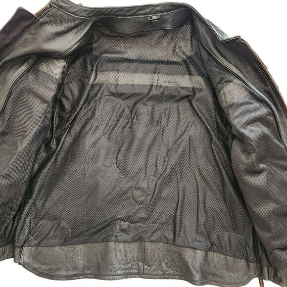 Vance Leather Jacket Mens 3XL Biker Skulls Reflective Full Zip Motorcycle - Picture 5 of 9